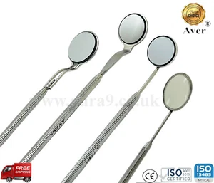 Dental Mouth Mirror Box of 12, Rear/Front Surface/Magnifying with 1 free handle - Picture 1 of 10