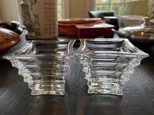 Pair Of Crystal Votive Holders By Saks Fifth Avenue - Picture 1 of 4