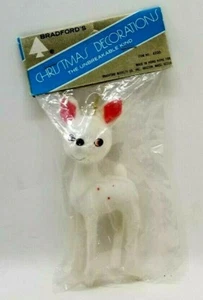 Bradford's Novelty 4 1/4" White Deer Christmas Decorations (J9) - Picture 1 of 2