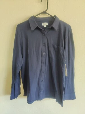 Camisa abotonada Kinetix para hombre talla mediana azul nueva con etiquetas algodón  Foto 1 de 4