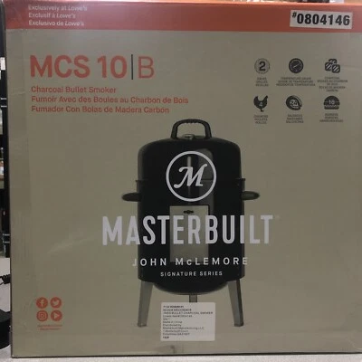 MasterBuilt Charcoal Bullet Smoker Outdoor Cooking MCS10B  - Image 1 of 4