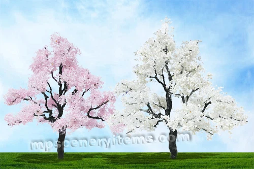  MP SCENERY 1 Blossom Cherry O Scale Architectural Model Trees Railroad Layout - Image 1 of 2