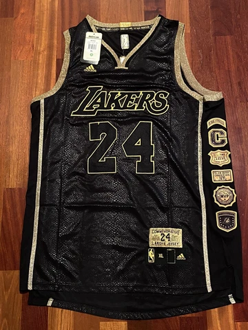 Men's Kobe Bryant Los Angeles Lakers Commemorative Retirement Jersey Black XL Cover