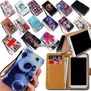 Folio Leather Stand Wallet Card Cover Case For Various SmartPhones + Strap