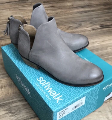 Новый в коробке Softwalk «Rylee» кожаный ботинок - серый/серо-коричневый цвет - размер 5 1/2 M см фото! - Изображение 1 из 4