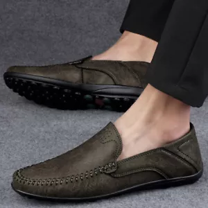Mocasines informales de cuero para hombre Zapatos de moda informales Mocasín-gommino Zapatos para conducir - Imagen 1 de 30
