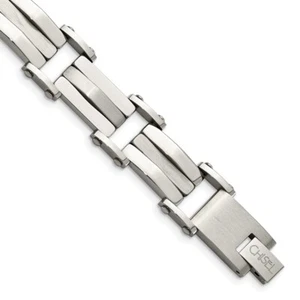 Stainless Steel Brushed and Polished Link Bracelet 8.5" for Men's 60.4gm - Picture 1 of 6