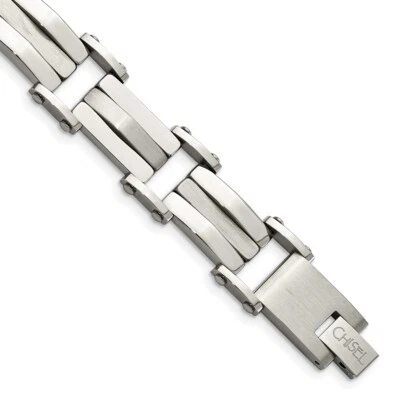 Stainless Steel Brushed and Polished Link Bracelet 8.5" for Men's 60.4gm - Image 1 of 4