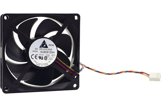 Delta AUB0812HH PWM Cooling Fan 80x80x25mm 4-Pin 3250 RPM 37 CFM