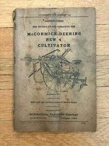 Vtg 1930 McCormick Deer New 4 Cultivator Intl Harvester Instructions P012 - Picture 1 of 4