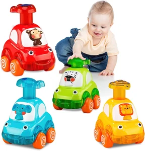 4 PCS Inertia Animal Car for 1 Year Old Boy and Girl|Toddler Toys Age 1-2|1 Year - Picture 1 of 13