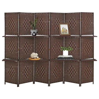 Separador de habitaciones Divisor de pantalla de habitación Madera Plegable Portátil Pantalla divisora 6 paneles Foto 1 de 4