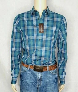 Michael Kors Atlas Green Plaid Long Sleeve Mens Shirt New With Tags RRP $98 - Picture 1 of 9