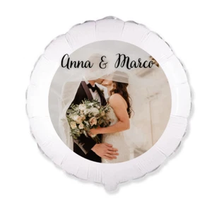 Palloncino  Mylar MATRIMONIO personalizzato personalizzabile con foto e nomi - Foto 1 di 2