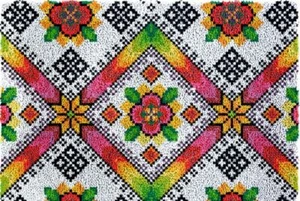 Rainbow Stripe Rug Latch Hooking Kit (81x61cm) - Picture 1 of 6