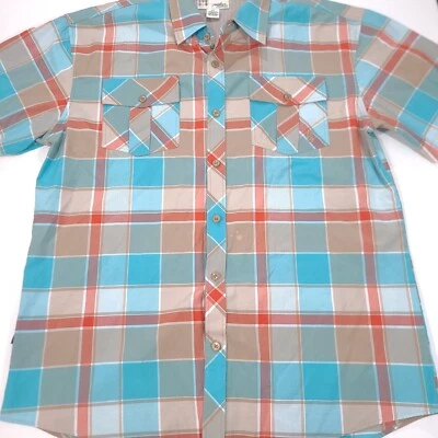 Рубашка мужская Miskeen в клетку на пуговицах с коротким рукавом размер 2XL хип-хоп городская - Изображение 1 из 4