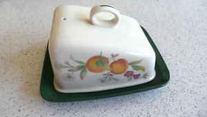 Cloverleaf Peaches and Cream Lidded Cheese Dish ~ EXCELLENT as UNUSED - Picture 1 of 4