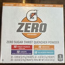 Gatorade Zero Sugar Variety Pack Fruit Punch Orange Grape Glacier, 40 Count