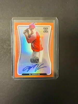 2020 Leaf Metal Draft AJ Vukovich Orange Prismatic 5/7 Auto RC Dbacks - Image 1 of 2