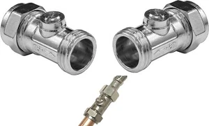 2 x BOLOFIX 15mm x 1/2" Valvola ISO maschio in ferro faccia piatta per connettore rubinetto flessibile - Foto 1 di 3