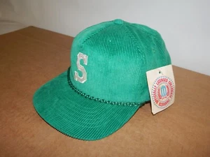 NOS NWT Vintage Michigan State Spartans Corduroy Green Hat 1984 Ice Moja RARE - Picture 1 of 8