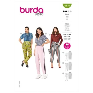 BURDA 6110 MISSES TROUSERS PANTS Sewing Pattern Sizes 8 - 18 Skill: EASY - Picture 1 of 4