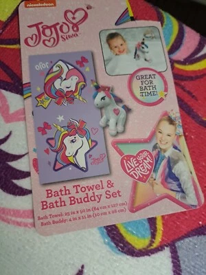 BATH SET TOWEL & SCRUBBY BUDDY New JOJO SIWA UNICORN - Image 1 of 4