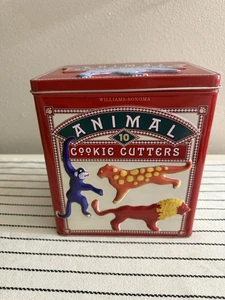 Vintage Williams Sonoma 6 Zoo Animal Cookie Cutters w/ Collectible Tin - Picture 1 of 6