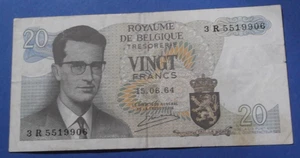 Belgium 20 Francs 1964 Prefix 3 B King Beaudouin Atomimum Complex of Brussel !!! - Picture 1 of 2