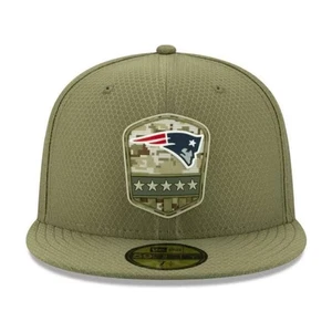 New England Patriots Cap (Größe 7 3/8) NFL Herren New Era Khaki Fitted Mütze - Neu - Bild 1 von 3