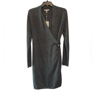 Abito Neiman Marcus Cashmere Avvolgente Grigio Antracite Taglia Large Maglia Lussuosa - Foto 1 di 7