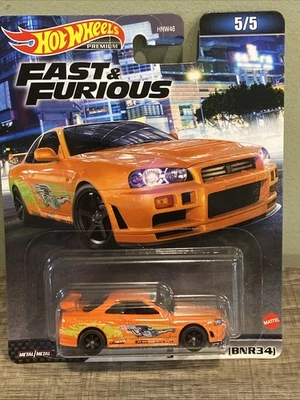 Hot Wheels Premium Fast & Furious Nissan Skyline GT-R (BNR34) NEW SEALED - Image 1 of 4