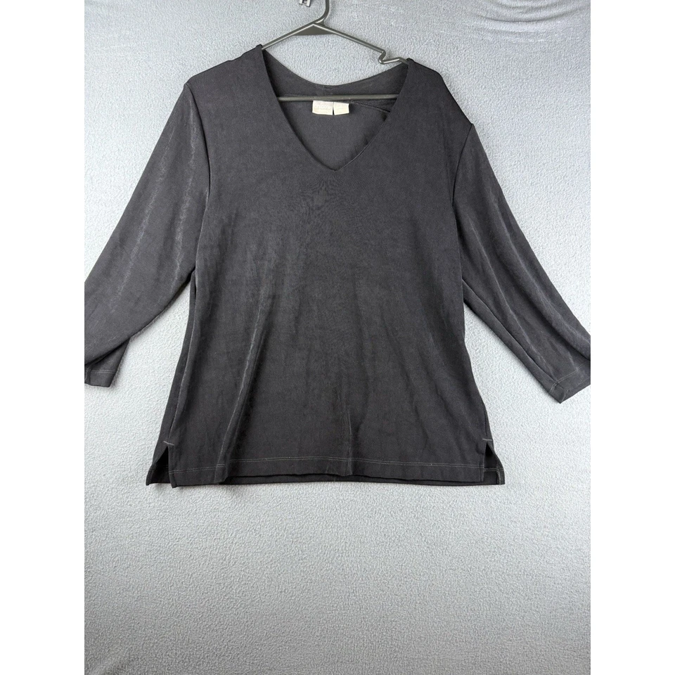 Top Chicos Travelers Talla 2 Grande Slinky Negro Manga 3/4 CUELLO REDONDO Versátil Foto 1 de 4