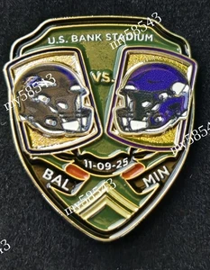 Baltimore Ravens Minnesota Vikings GAME DAY PIN 11/9/25 US Bank NO PACKAGING - Picture 1 of 2
