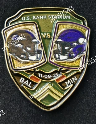 Baltimore Ravens Minnesota Vikings GAME DAY PIN 11/9/25 US Bank NO PACKAGING - Image 1 of 2