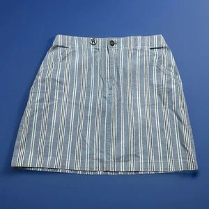 Hollister - Blue & White Striped Ultra High-rise Denim Mini Skirt - Size Small - Picture 1 of 3