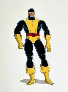 X-Men Cyclops Production Cel Animated Series 90s Hand Painted Matted - Picture 1 of 3