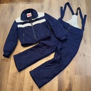 Vintage 60er 70 Skianzug Einteiler Schneeanzug Schneelatz Jacke Mantel 44 Herren Large - Bild 1 von 24