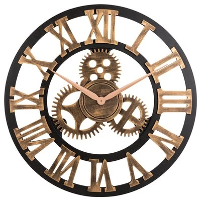 23" inch Noiseless Silent Non-Ticking Gears Not Moving Wall Clock (Roman Nume... - Image 1 of 4