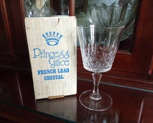 Bicchiere da vino Princess Grace cristallo di piombo francese 5,75 once di Kanney in scatola originale - Foto 1 di 13