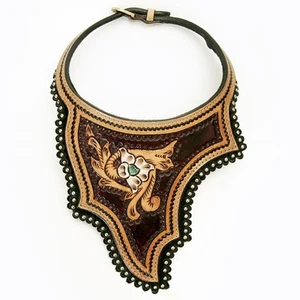 Collar de joyería de cuero genuino tallado a mano AD American Darling ADJWF102 - Imagen 1 de 3