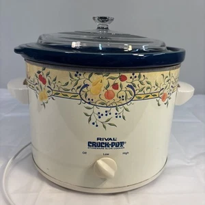 Vintage Rival 6 Qt Crock Pot Slow Cooker Removable Stoneware With Lid Model 3656 - Picture 1 of 14
