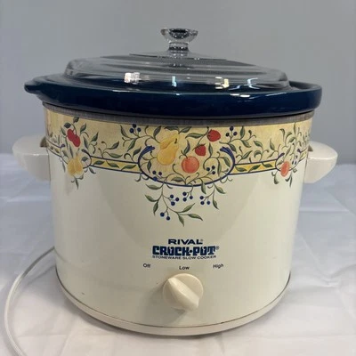 Vintage Rival 6 Qt Crock Pot Slow Cooker Removable Stoneware With Lid Model 3656 - Image 1 of 4
