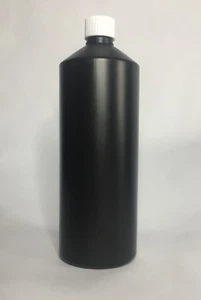 Empty 500ml Black HDPE Plastic Bottle & White Screw On Cap *ANY AMOUNT* - Picture 1 of 1