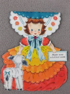 Vintage Hallmark Doll Card Land of Make Believe #4 Mary Had A Little Lamb Card - Imagen 1 de 6
