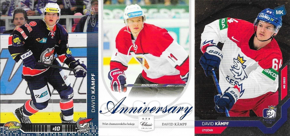 David Kampf, 3 different czech cards, Toronto Maple Leafs - Image 1 of 1