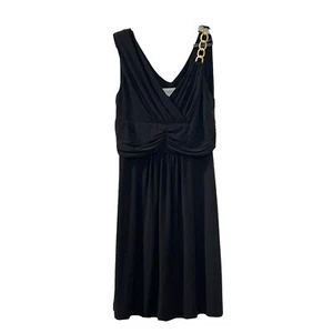 Ronnie Nicole Women's Black Sleeveless Cocktail Dress Gold Chain Accent Size 12 - Picture 1 of 12