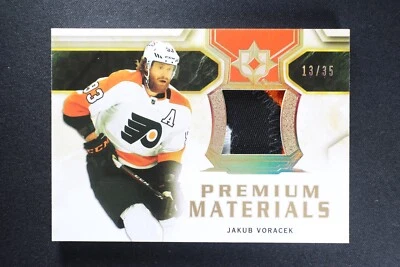 2020-21 UD Ultimate Collection Premium Material Jakub Voracek Jersey Card #/35 G - Image 1 of 3