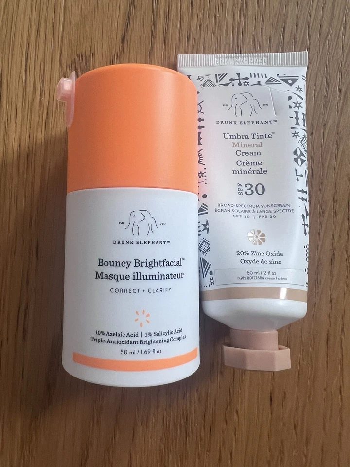 Drunk Elephant Bouncy Brightfacial Brightening Mask , Umbra Tinte Mineral . - Image 1 of 4