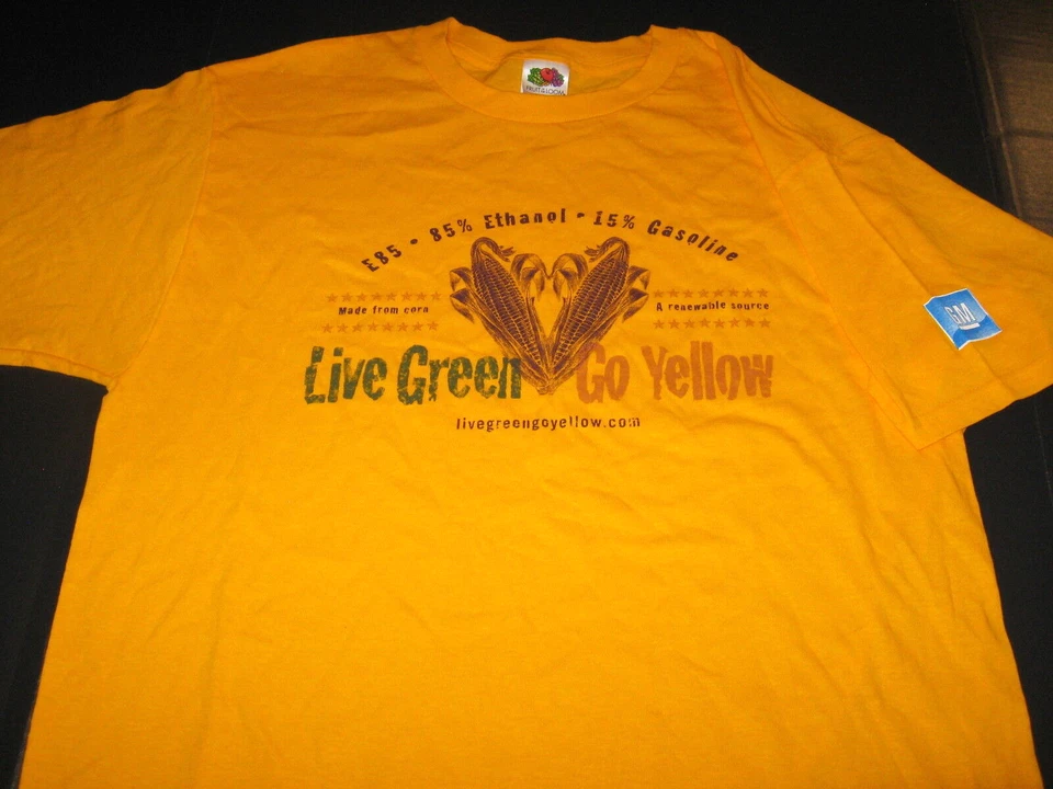 Camisa E85 Etanol Gasolina Milho Made Verde Vivo Amarela General Motors Nova! LG - Imagem 1 de 1